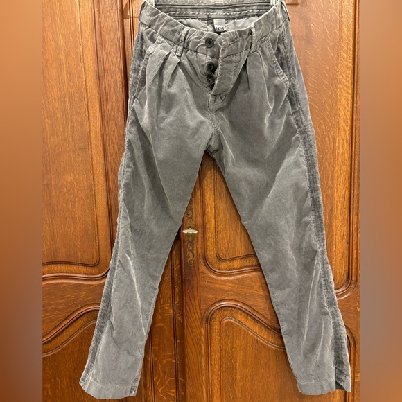 NSF Pants - NSF Womens Cotton Corduroy High Rise button fly Straight Leg Pants Gray Size 25